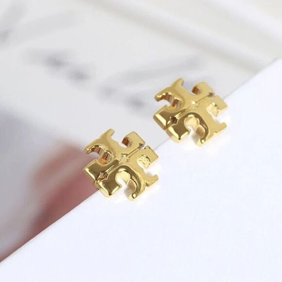 NWOT Tory Burch Gold Kira Curved Earring’s - Picture 2 of 6